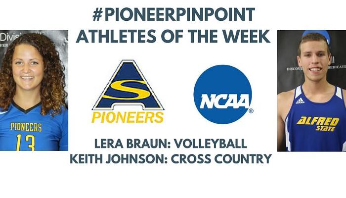 Braun and Johnson Named #PioneerPinpoint Athletes of the Week