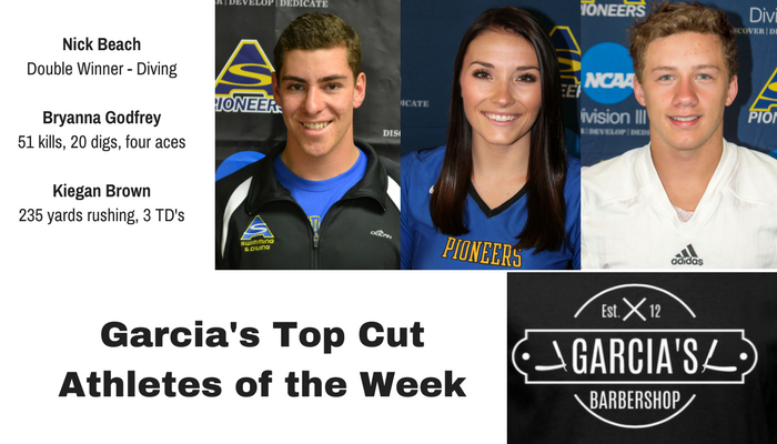 Garcia's Barbershop Athletes of the Week for 10/23
Nick Beach, Bryanna Godfrey, Kiegan Brown