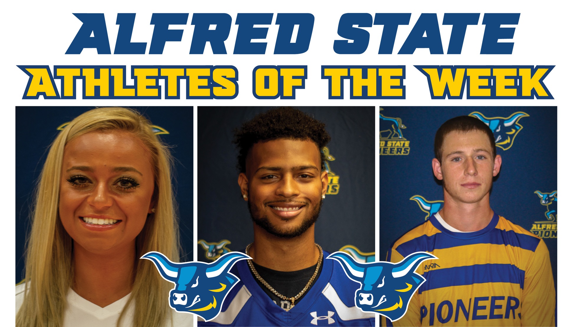 Michayla Salatel, Jalen Long, and Just Hoffmann named Alfred State Athletes of the Week