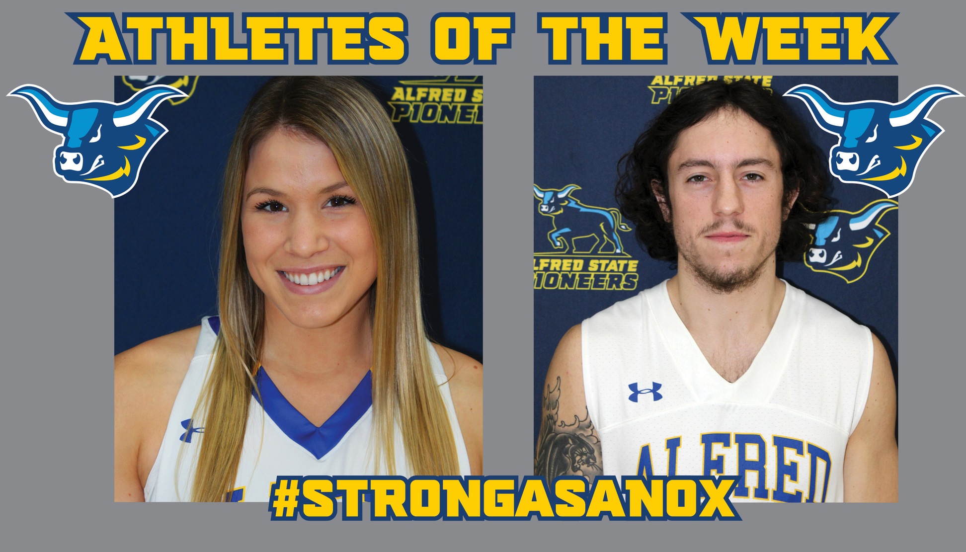 Jordyn Pettit and Ryan Gentile named Alfred State Athletes of the Week.