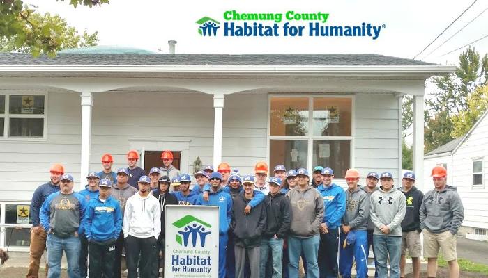 Baseball Team Volunteers with Habitat for Humanity