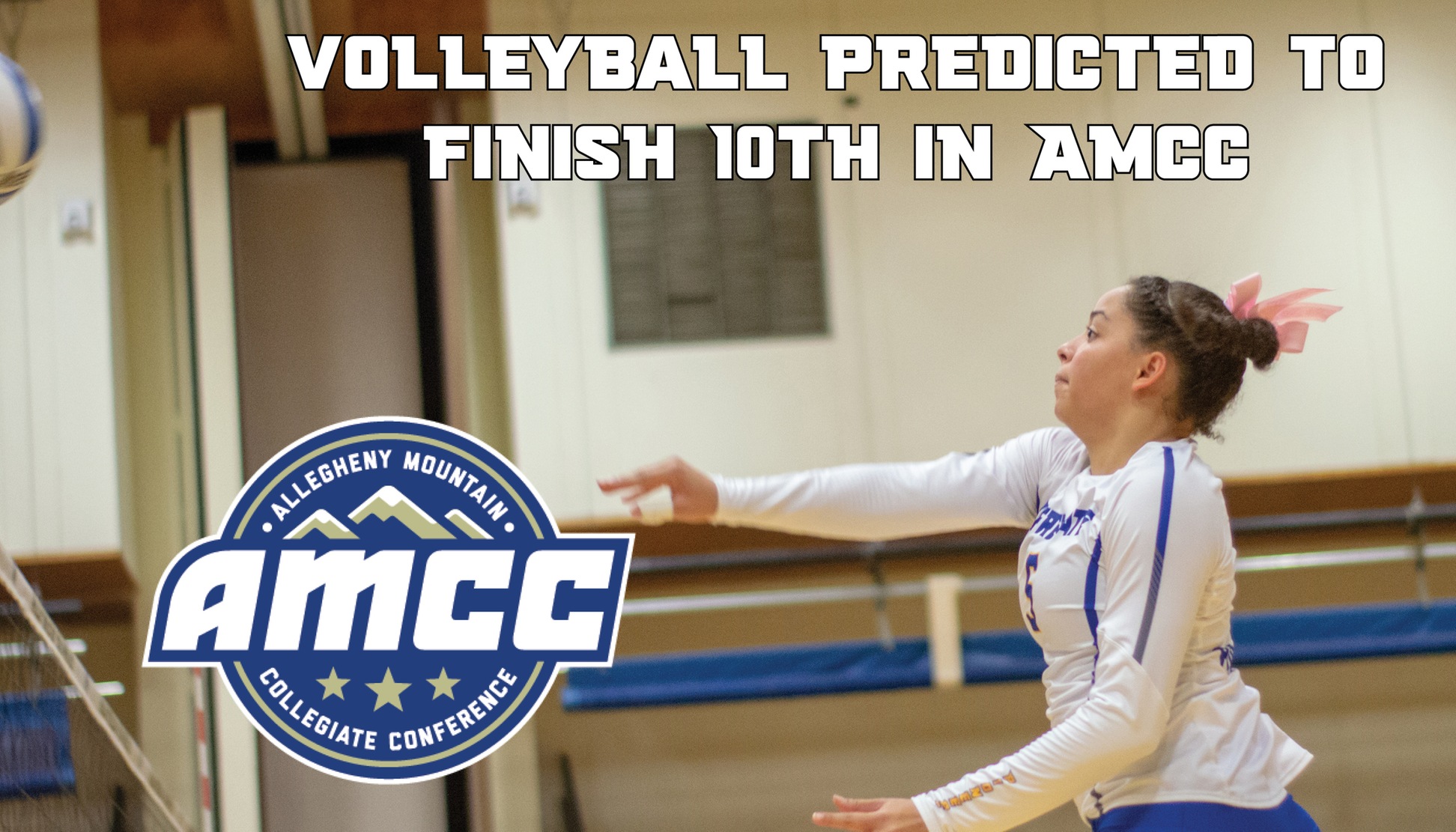 Alfred State Volleyball is predicted to finish 10th in the preseason AMCC poll. Pictured is Kiara Perkins with a kill attempt