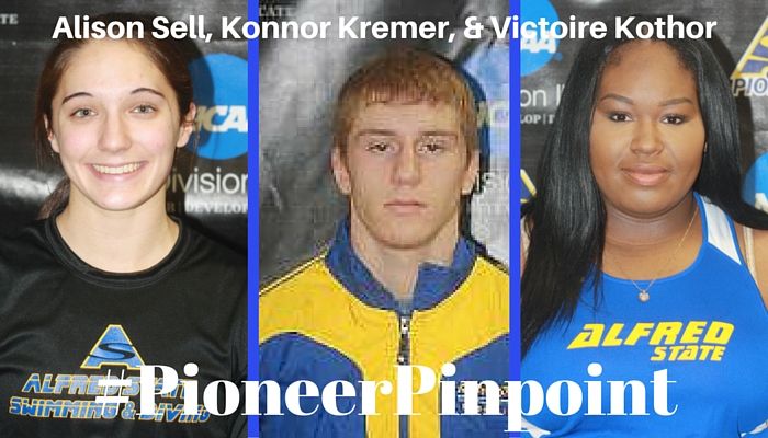 Sell, Kremer, and Kothor Named #PioneerPinpoint Athletes of the Week