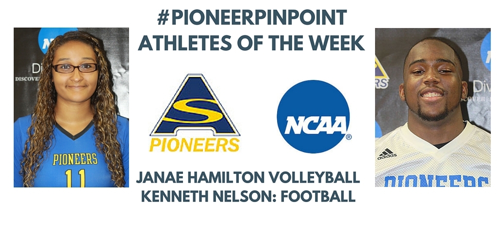 Hamilton and Nelson Named #PioneerPinpoint Athletes of the Week