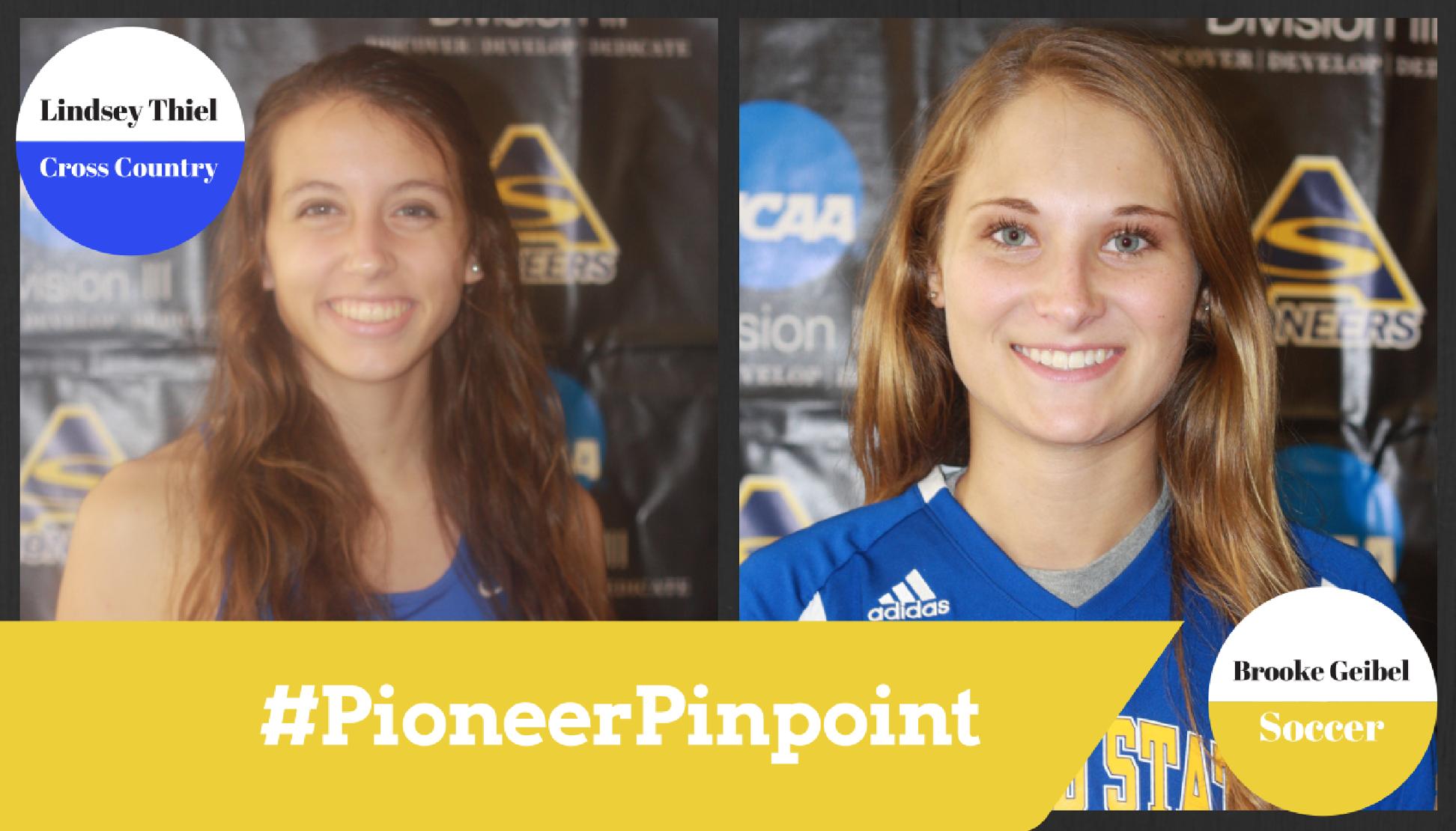 Thiel and Geibel Named #PioneerPinpoint Athletes of the Week
