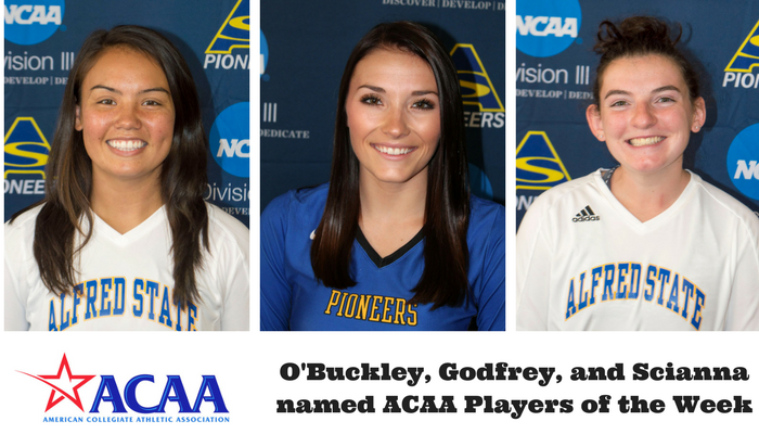 ACAA Players of the Week - Dannielle O'Buckley, Bryanna Godfrey, and Brooke Scianne