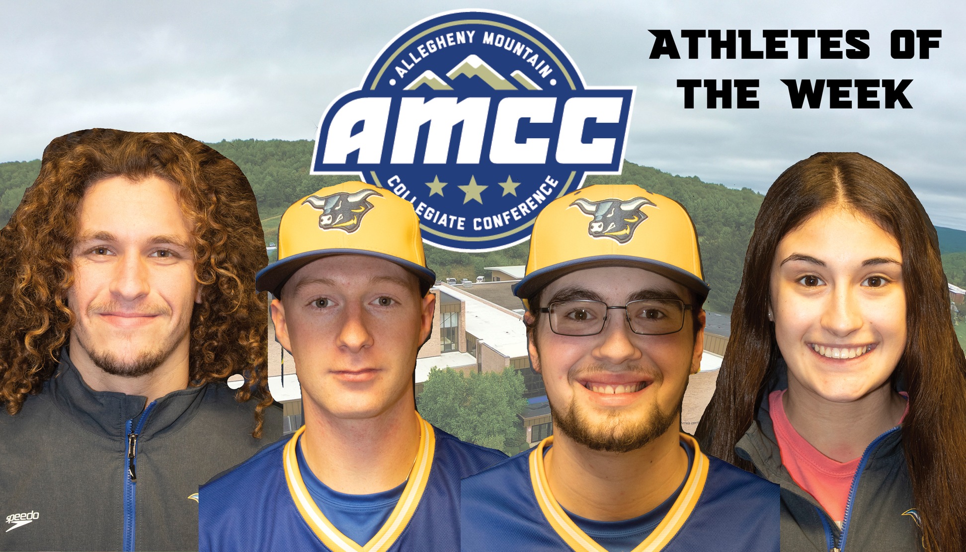 Austin Miller, Colin Johnson, Andrew Santobuono, and Leaha Langerman honored with Athlete of the Week honors by the AMCC