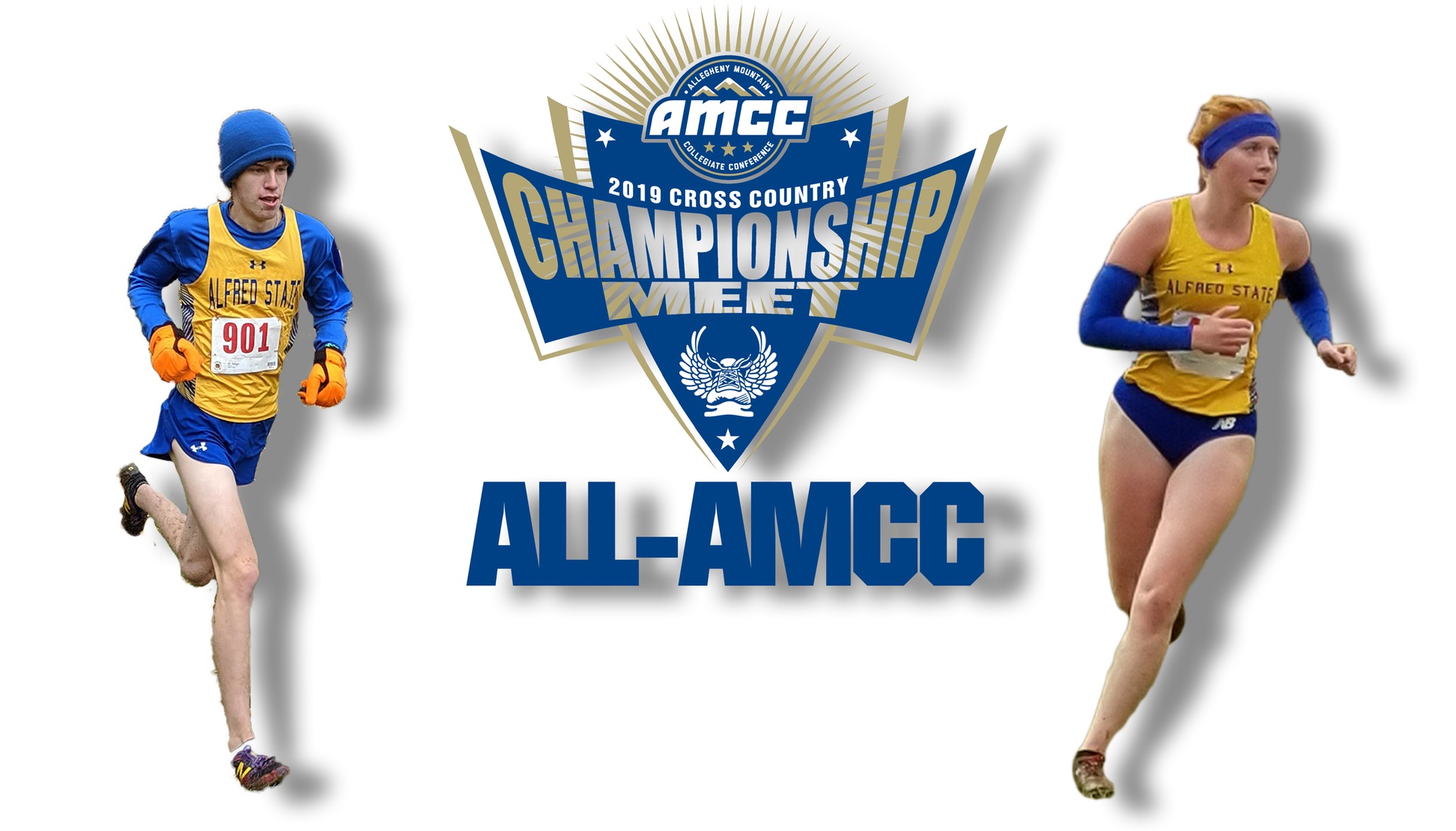 Caitlin Caltagirone and Gavin Bathgate named to Cross Country All-AMCC team.