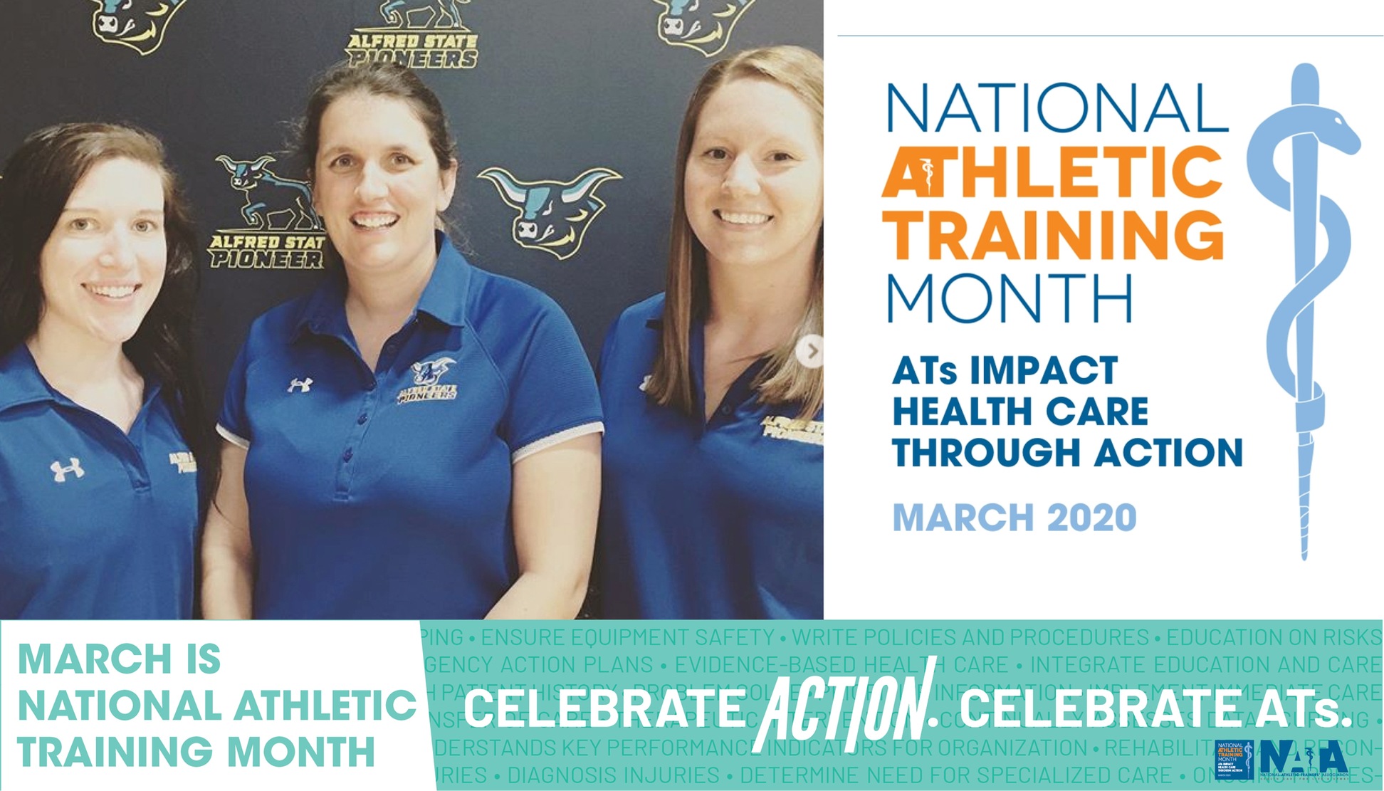 March is National Athletic Training Month - thanks to Kylie Bierman, Alexe Pask, and Becca Straub for their hard work for our student-athletes