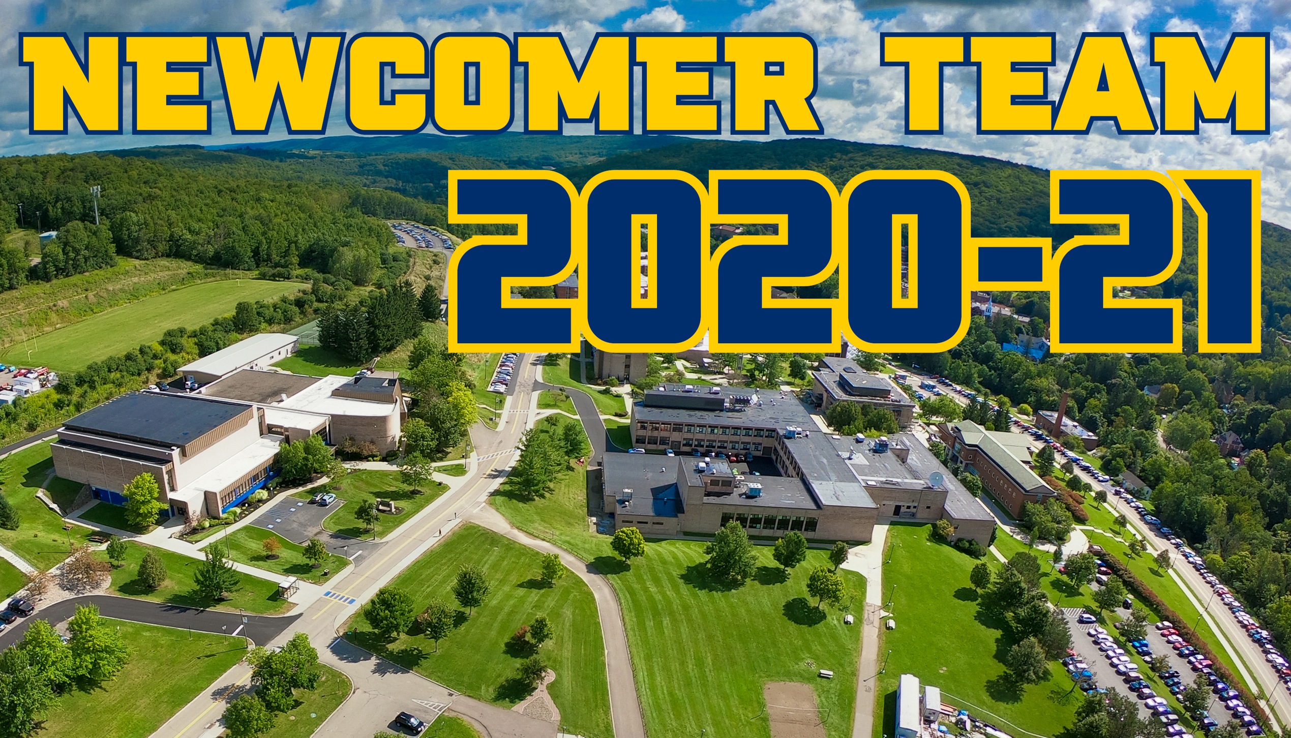 2020-21 Alfred State Newcomer Team - picture features an Arial view of the college campus
