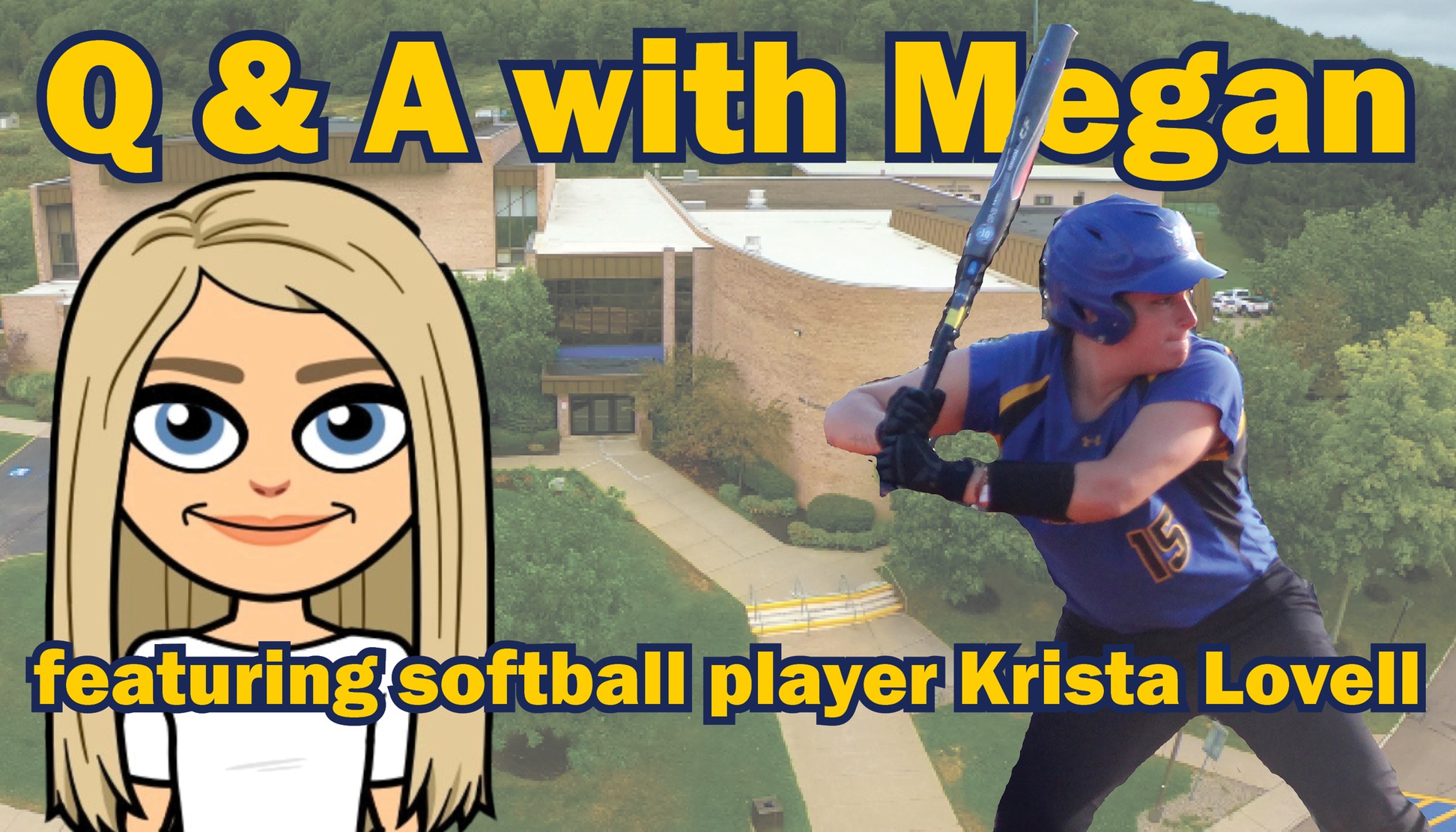 Q&A with Megan featuring softball player Krista Lovell - Lovell is pictured at the plate.