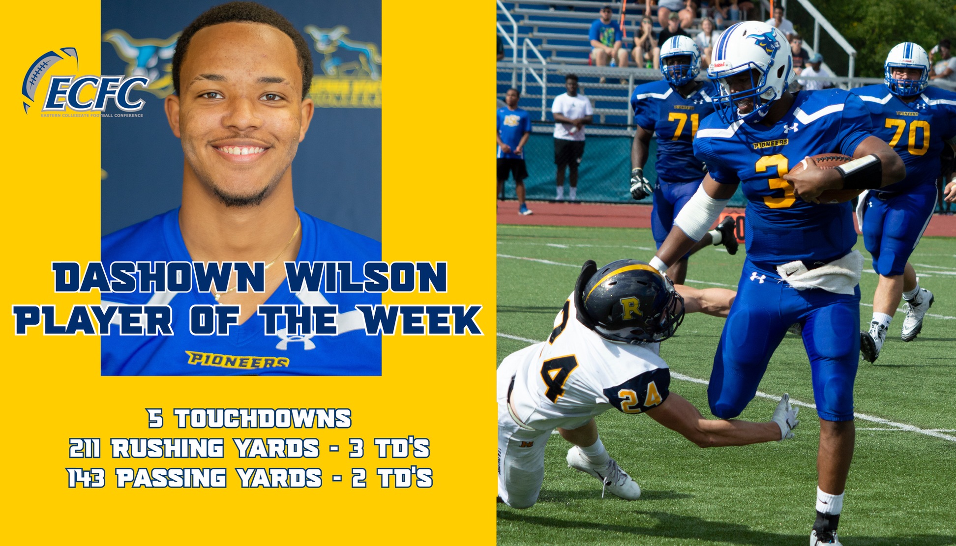 Dashown Wilson named ECFC Offensive Player of the Week