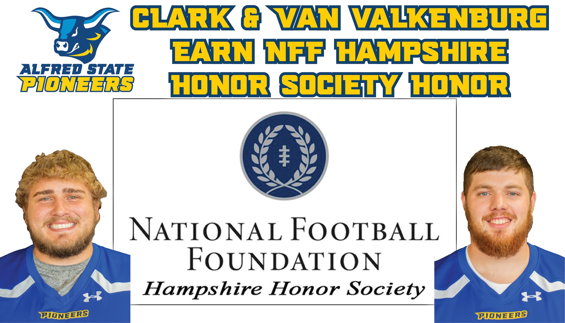 Devon Clark and Sam Van Valkenburg earn NFF Hampshire Honor Society Honor.