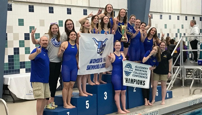 Swim and Dive AMCC Champs. Receive Individual Honors. Mariotti Named Co-Coach of The Year.