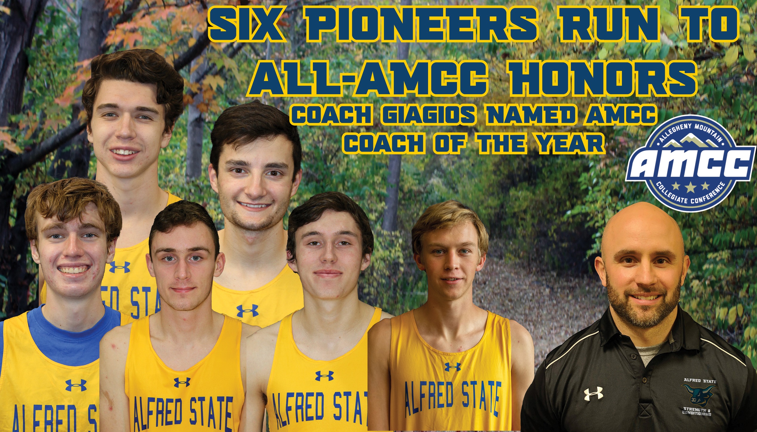 Six ASC cross country runners (pictured) have been named All-AMCC along with Coach Giagios being named AMCC Coach of the Year.