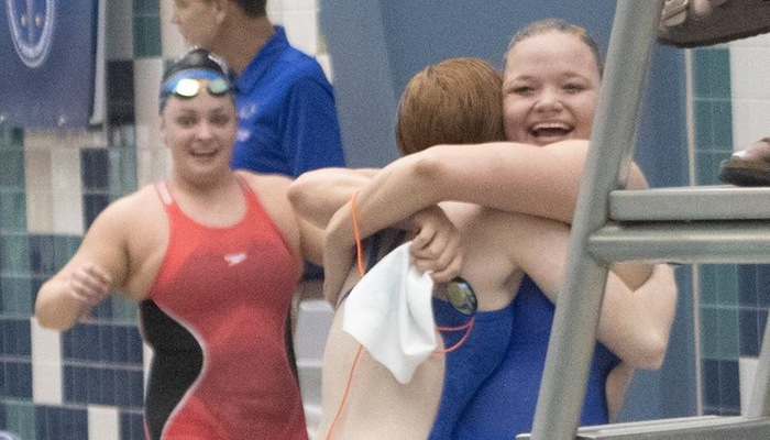 Celebration after the 500 free
