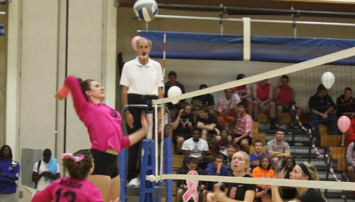 Lady Pioneers Win Dig Pink Match
