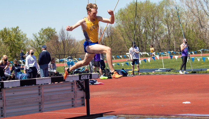 Cooper Buckley competes in the steeplechase
